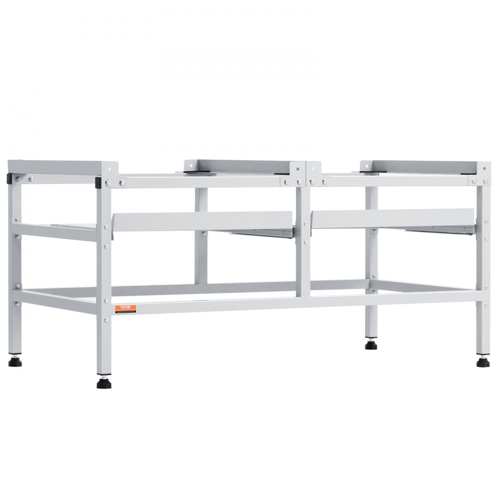VEVOR Washing Machine Stand, 48.5x25-Inch Washer Laundry Pedestal, 590LBS Load Capacity Washer And Dryer Pedestal Base with Double Trays, 4 Adjustable Feet for Lifting Washing Machines, Carbon Steel