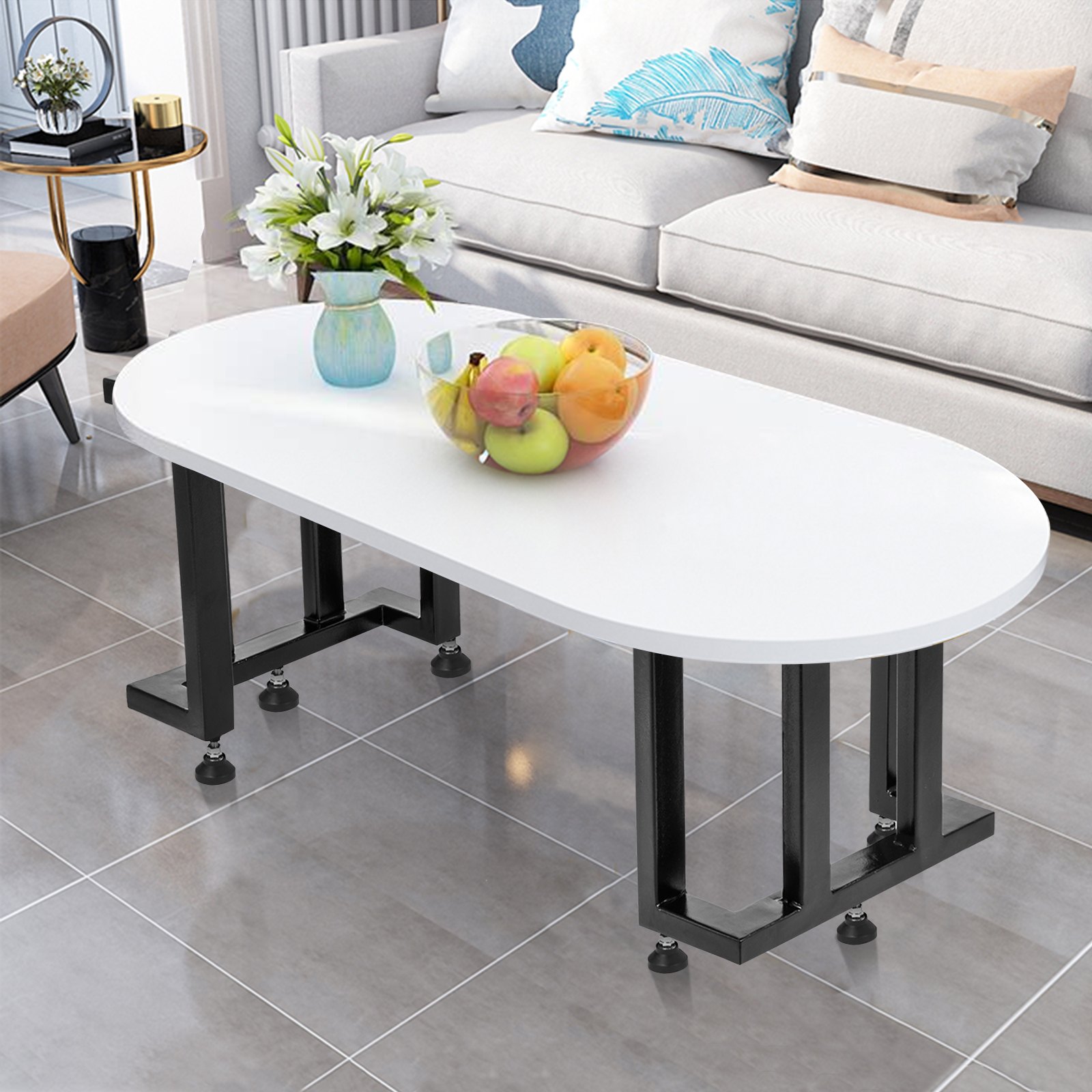 Vevor Metalen Tafelpoot Meubilair Metalen Tafelpoten C X 2 Zwart 45 X 15 X 40 Cm