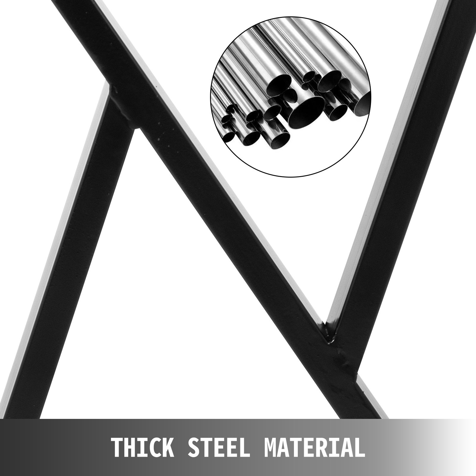 VEVOR In hoogte verstelbare poten Draagvermogen 800 kg voor meubels, tafelframe Meubelwerkplaats 72x50 CM Poten voor tafelblad, twee metalen tafelpoten 8-vormig zwart