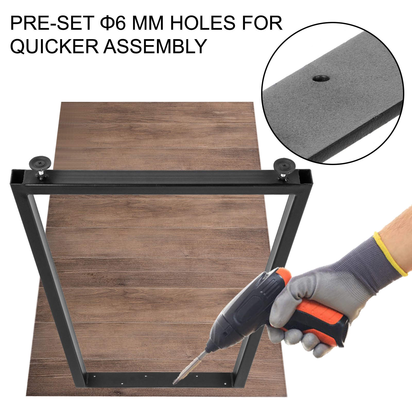 Vevor Haarspeld Tafelpoten, Meubilair Metalen Tafelpoten Trapezium 71cm 2 Stuks