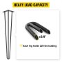 VEVOR Haarspeld Tafelpoten Hoogte 55,9 cm, Meubilair Metalen Tafelpoten 3 Staven, Bureaupoten Staal, Meubelpoten Hairpin Set van 4 voor Bijzettafels, Banktafels, Houten Banken, Hoge Stoelen, Bartafels