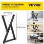 VEVOR metal table legs, 28x18 inches, x-frame style, modern and sturdy design.