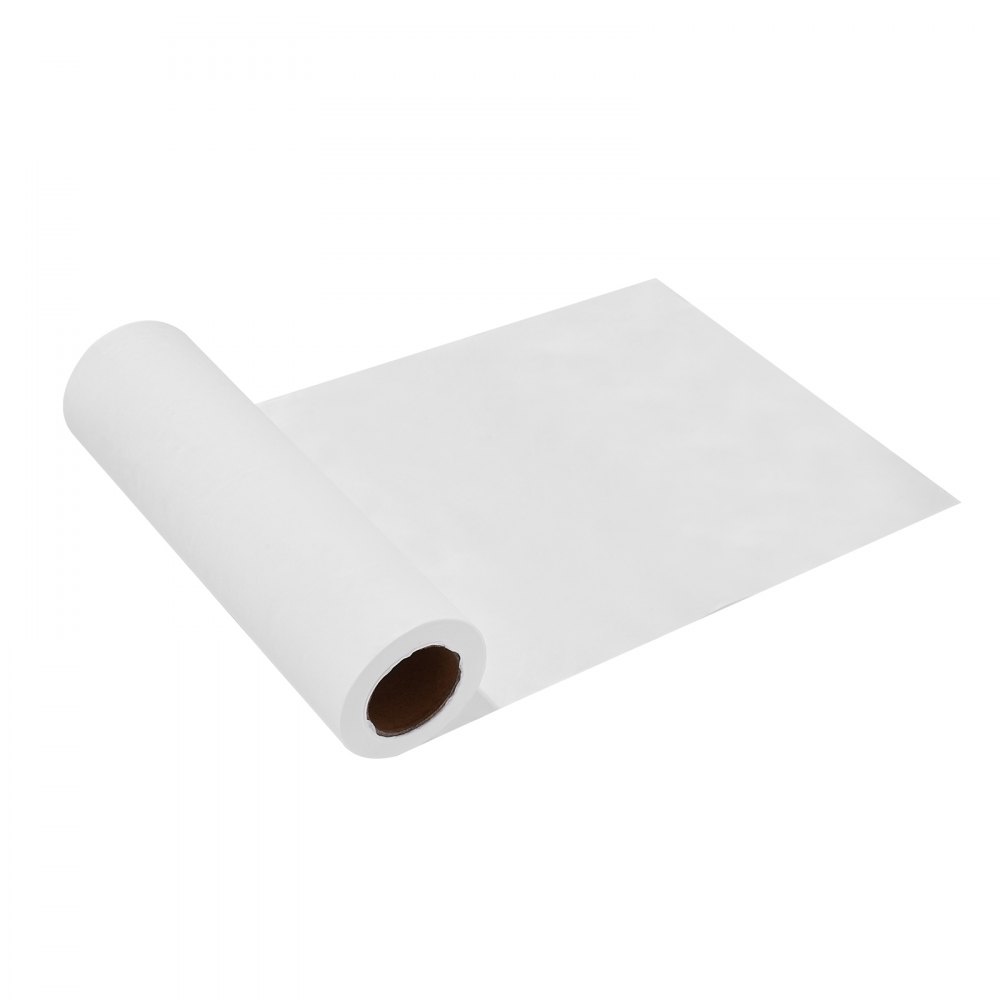 VEVOR Wegwerpbare Gezichtskussen & Massagetafelhoezen, 25 Pakken 216 mm x 38,1 m, met Crepe, Hoofdsteunpapier, Ideaal voor Massage-, Onderzoeks- & Chiropractietafels, Wit