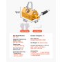 VEVOR Permanent Magnetic Lifter, 400 kg Pulling Capacity, Heavy Duty N42 Neodymium Lifting Magnet with Release Handle and Steel Hook, Used in Shop Crane and Hoist, for Lifting Plate Steel, Board