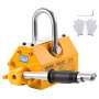 VEVOR Permanent Magnetic Lifter, 400 kg Pulling Capacity, Heavy Duty N42 Neodymium Lifting Magnet with Release Handle and Steel Hook, Used in Shop Crane and Hoist, for Lifting Plate Steel, Board