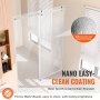 VEVOR Frameless Shower Door, 58-59" W x 75" H, Shower Sliding Glass Door with 5/16"(8mm) Clear SGCC Tempered Glass, Waterproof Shatterproof NANO Stain-Resistant with Stainless Steel Hardware, Chrome