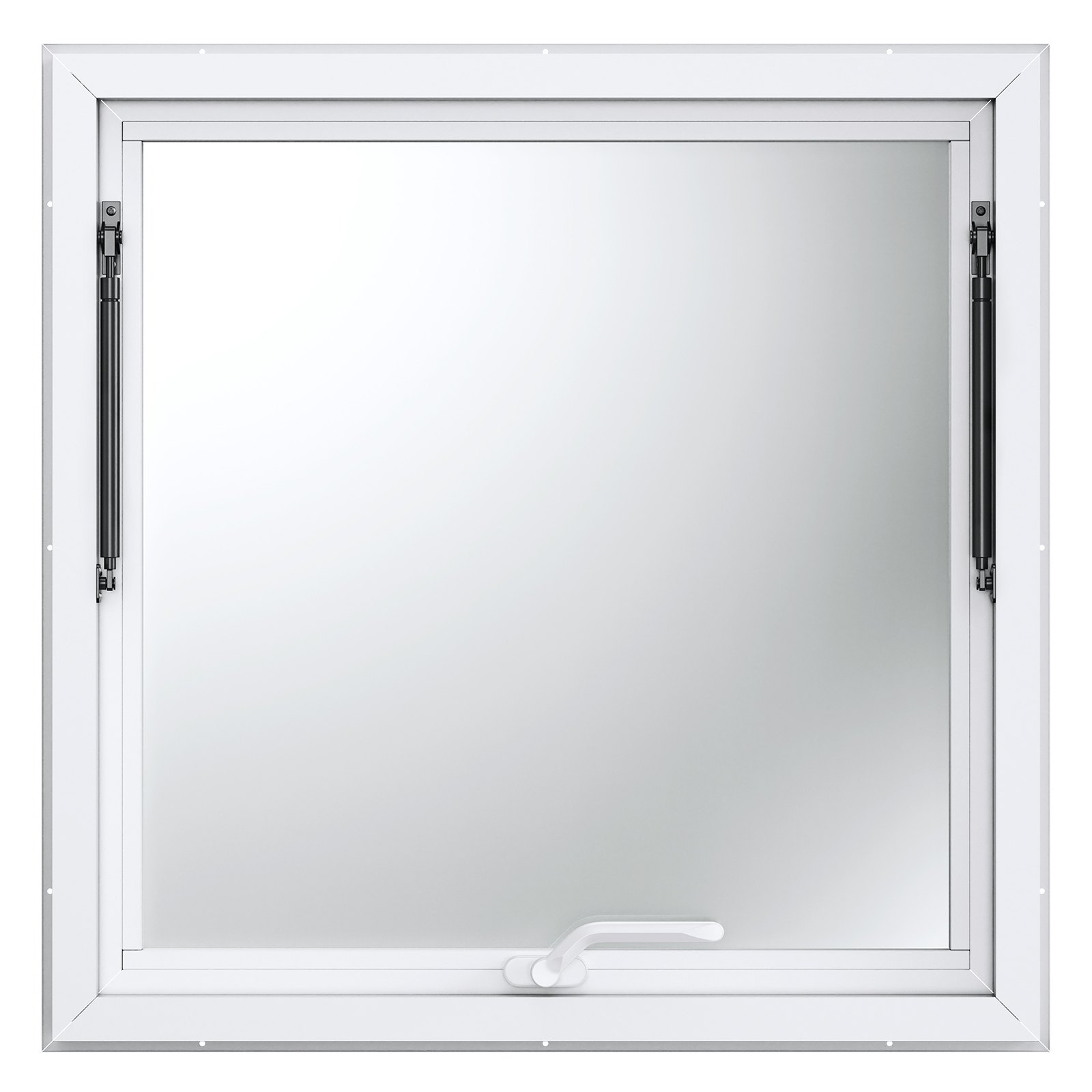 VEVOR Food Truck Raam 915 x 915 mm Aluminiumlegering Food Truck Service Raam, Draaibaar tot 85° Serveerraam met Luifeldeur en Trekhaak, voor Food Trucks