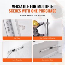 VEVOR gipsplaatvulmes, 1219 mm gladmes, roestvrijstalen mes en behuizing van aluminiumlegering, ideaal voor gipsplaat, veeg-/gipsplaatmes, gipsplaat/wandplaat/gipsplaat