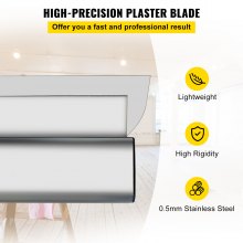 VEVOR Drywall Skimming Blade, 32inch Smoothing Knock-Down Knife, Stainless Steel Putty Knife Finishing Tool, High-Impact End Caps for Sheetrock Drywall Gyprock Wall-Board Plasterboard