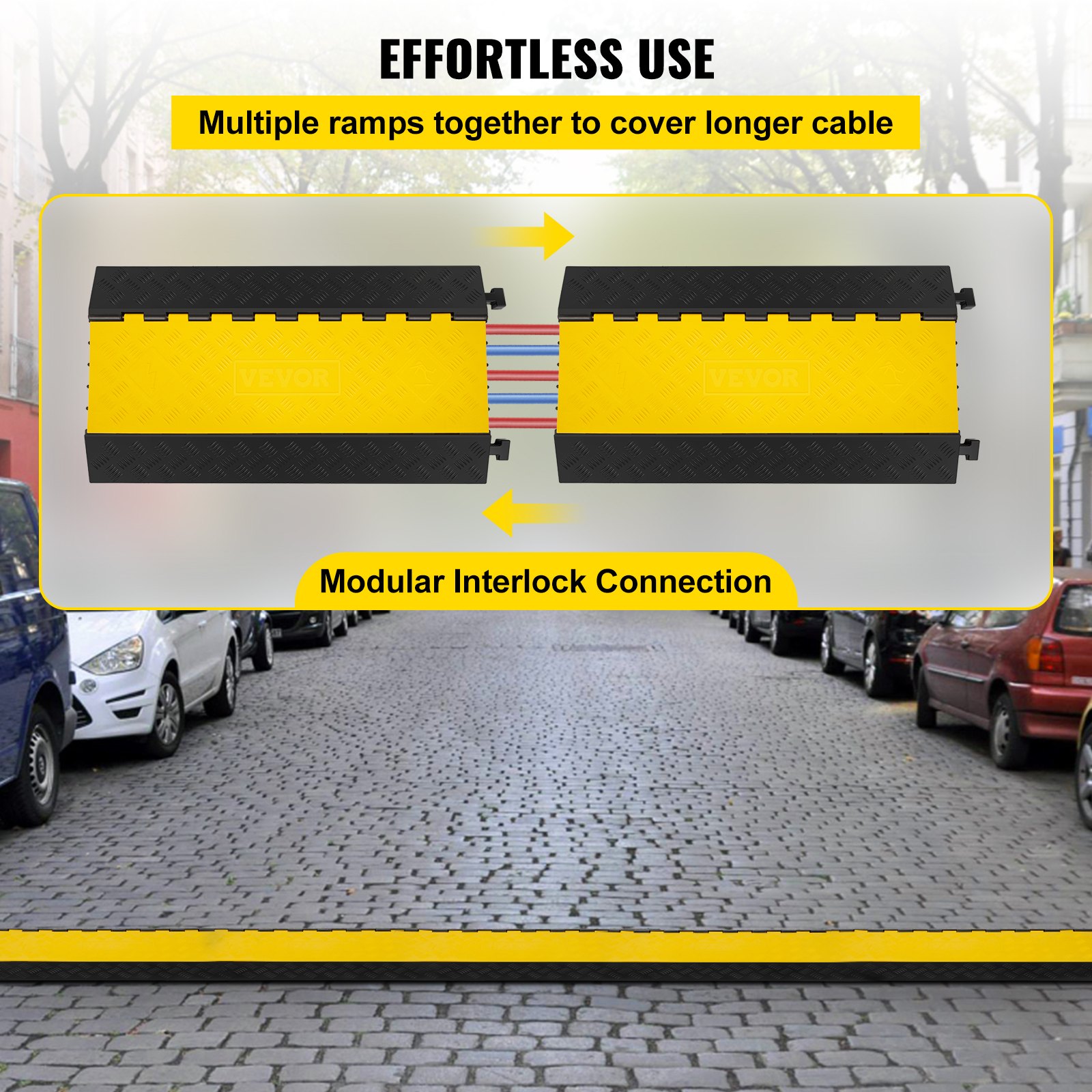 VEVOR Kabelbrug Kabel Bescherming 88,9x50,8x5 cm 5 Channel Kabelgoot Cable Protector Warehouse 1.38x 1.26 Ramp Updated Professional