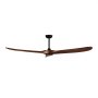 VEVOR 72 Inch Ceiling Fan without Light, 6-Speed Remote Control, 3-Wood-Blade, Reversible DC Motor, Modern Low Profile Flush Mount Exterior Fan for Bedroom, Living Room, Patio, Indoor/Outdoor, Walnut