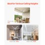 VEVOR 244 cm Ceiling Fan No Light, 6-Speed Remote Control, Aluminum 8-Blade, Reversible DC Motor, Modern Low Profile Flush Mount Fan for Bedroom, Living Room, Patio, Indoor/Outdoor, Brushed Nickel