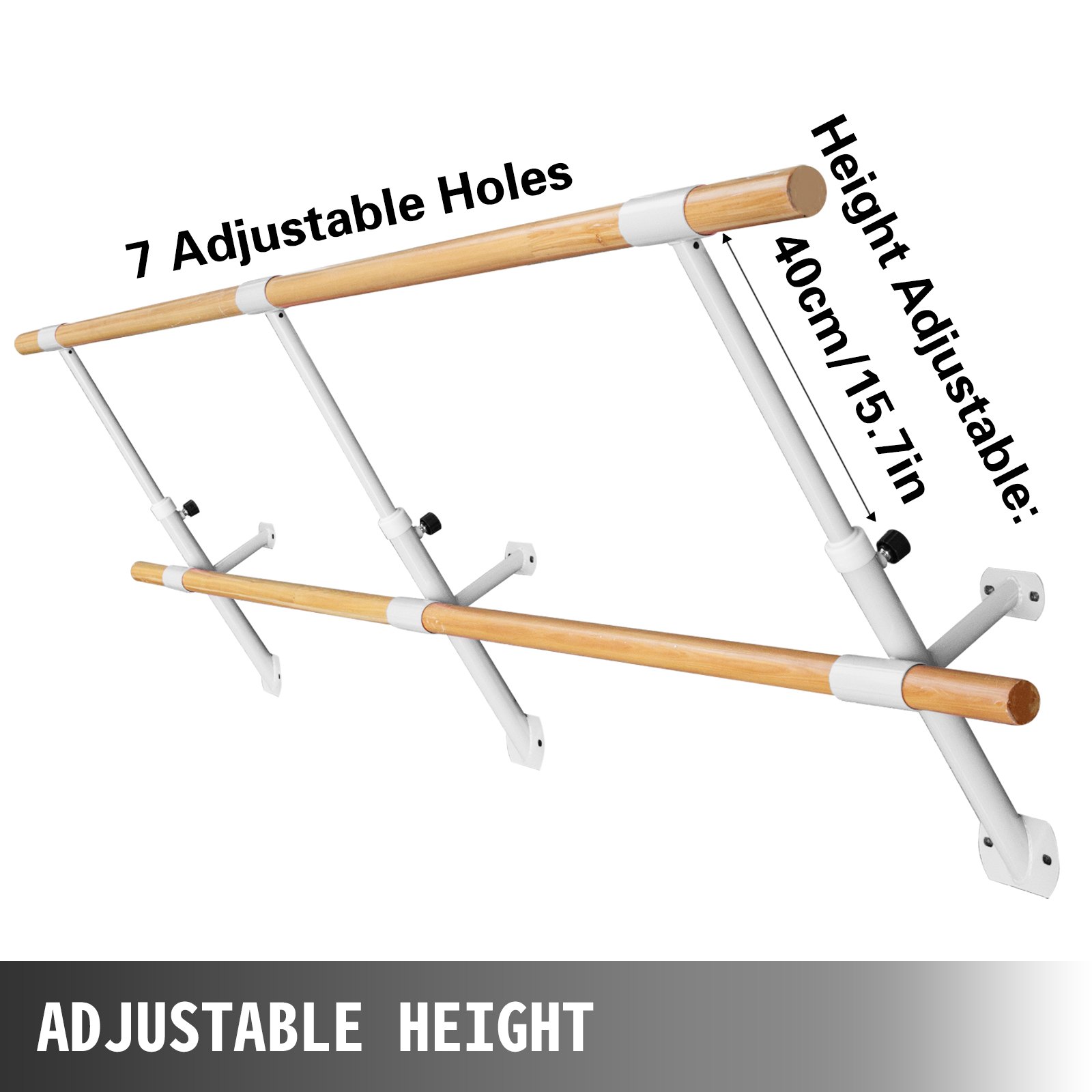 4M Barre Ballet Bar Wandmontage Stretch Ladder Dubbele Bar Witte Danstraining