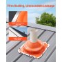 VEVOR 2 PCs Roof Pipe Flashing Boots, Fit Pipe OD 6-1/4" - 11-3/4", Flexible Silicone Roofing Jack Pipe Flashing, High Temp -101℉ - 437℉, Square Metal Base, for Chimney, Wood Stove & Outdoor Vent Pipe