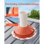 VEVOR Roof Pipe Flashing Boot, Fit Pipe OD 10" to 19", Flexible Silicone Roofing Jack Pipe Flashing, High Temp -101℉ to 437℉, Lasting Round Red Metal Base, for Chimney, Wood Stove & Outdoor Vent Pipe