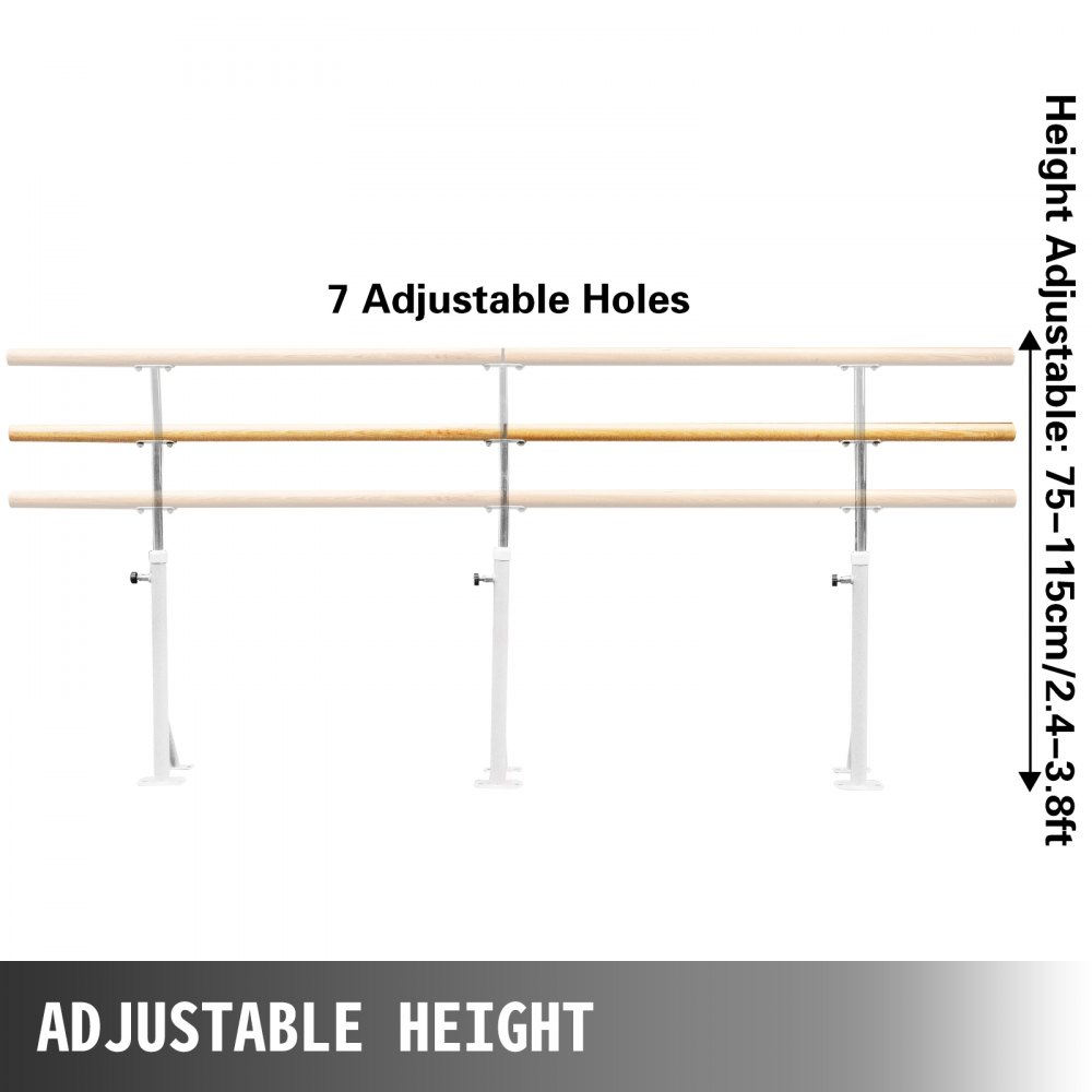 3M Barre Ballet Bar Staande Stretch Ladder Enkele Bar Witte Dans Training