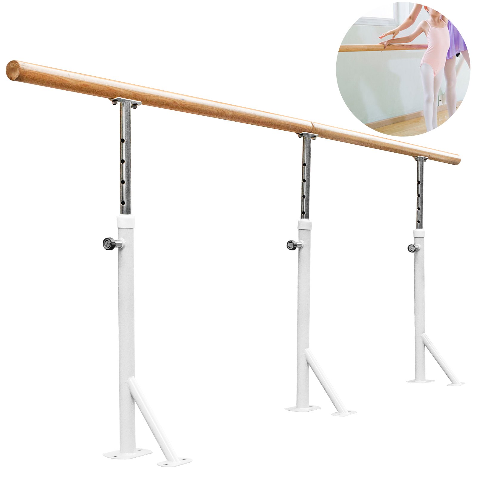 3M Barre Ballet Bar Staande Stretch Ladder Enkele Bar Witte Dans Training