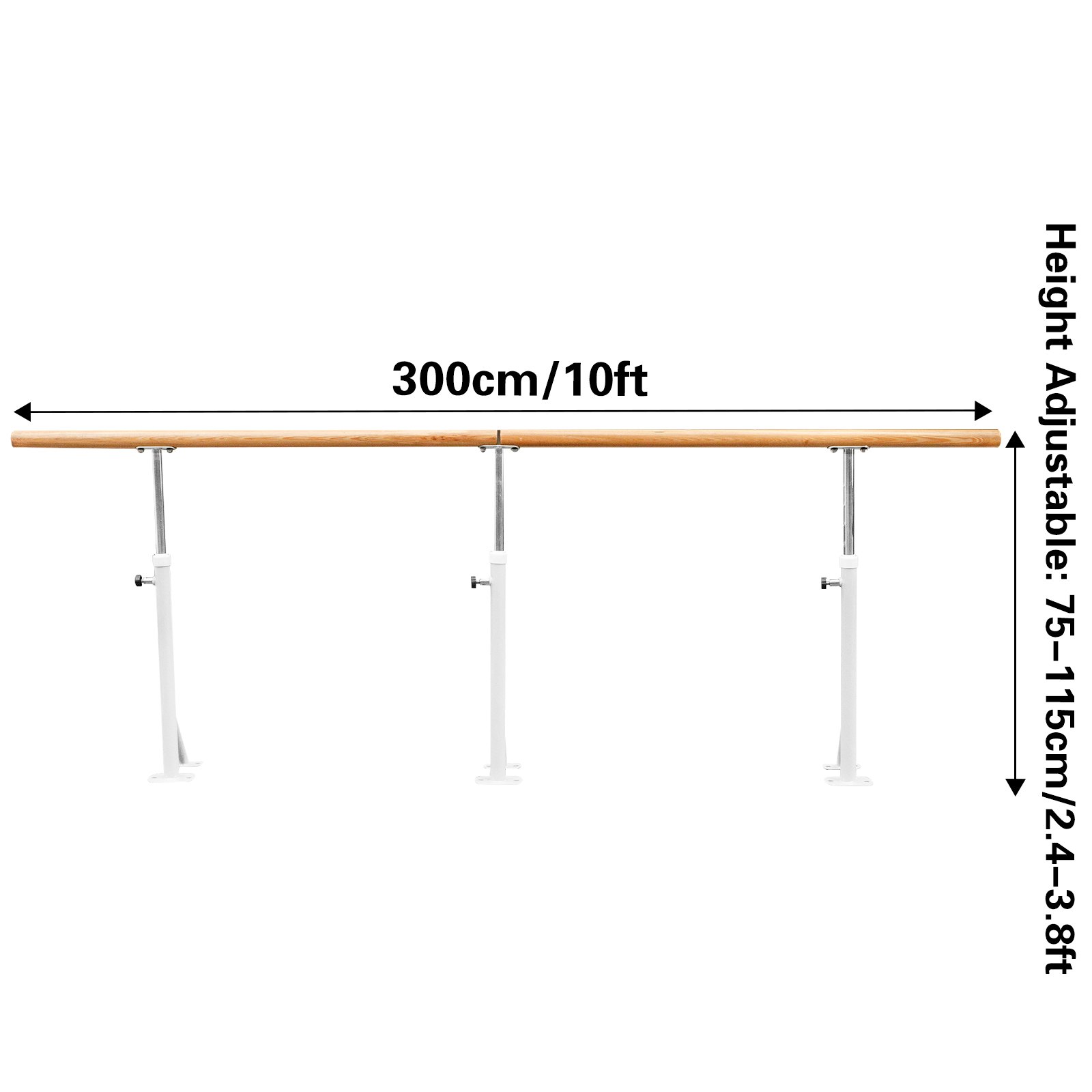 3M Barre Ballet Bar Staande Stretch Ladder Enkele Bar Witte Dans Training