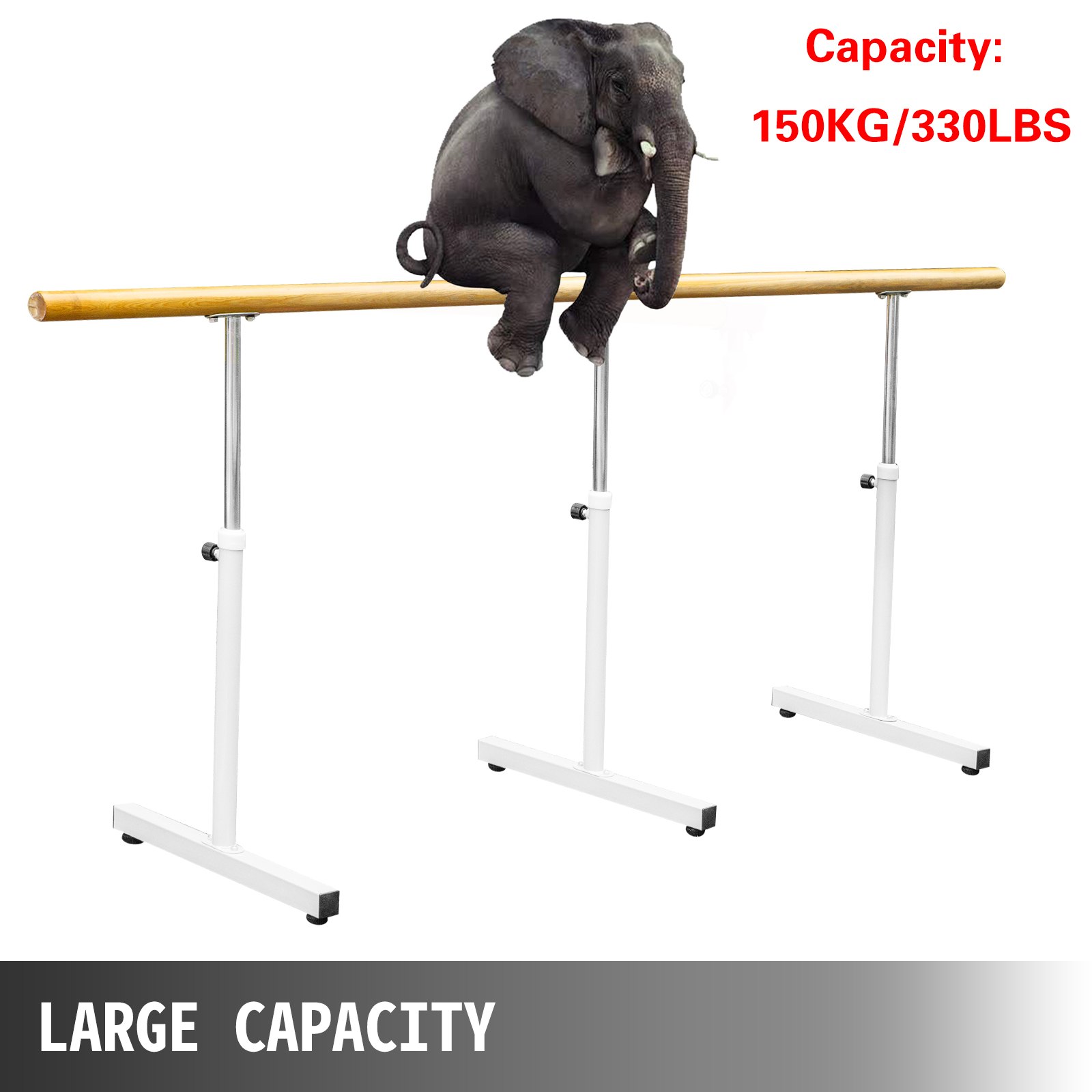 4M Ballet Barre Vrijstaande Stretch Ladder Enkele Bar Witte Dans Training