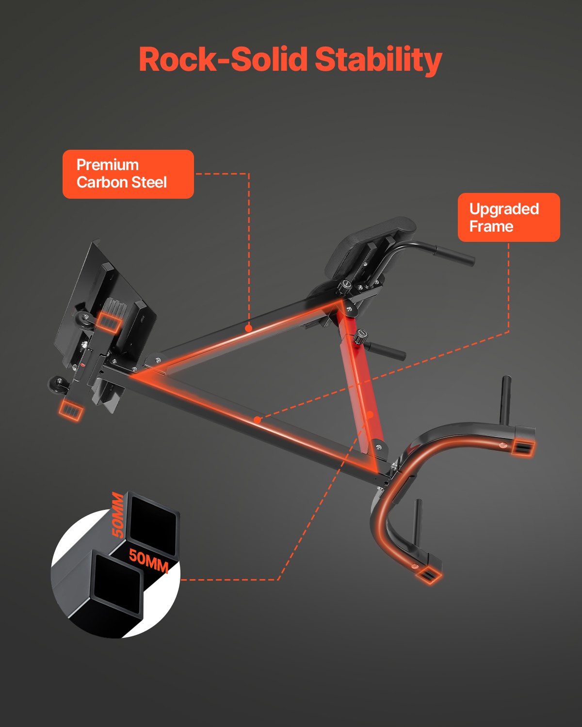 VEVOR Multifunctionele Hyperextension Bank Rugverlenging Romeinse Stoel (Koolstofstaal) 158 kg Dragende Rollende Rugtrainer Fitness Halterbank Home Gym