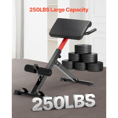 VEVOR Multifunctionele halterbank voor training van het hele lichaam, hyperextension bank met Romeinse stoel, belasting 350 kg, voor rug-, arm- en buikspiertraining, zwart rood VEVOR Multifunctionele halterbank voor training van het hele lichaam, hyperextension bank met Romeinse stoel, belasting 350 kg, voor rug-, arm- en buikspiertraining, zwart rood