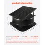 VEVOR Zonne-aangedreven ventilator, 50W zonne-dakventilator met thermostaat, afstandsbediening, luchtstroom van 84950 l/min, ingebouwde rookmelder met automatische uitschakeling voor koeling en ontvochtiging