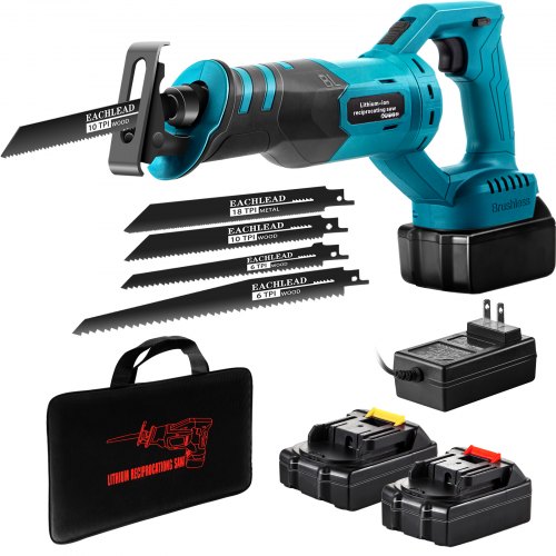 VEVOR Accu-reciprozaag Reciprozaag met variabele snelheid 18V 2 batterij