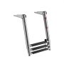 VEVOR Boat Ladder, 3 Steps, Stainless Steel Telescoping Folding Swim Deck Ladder for Rear Entry Inboard, Heavy Duty 600 lbs Capacity with Wide Anti-Slip Steps, for Outboards, Yacht, Pontoon Boats