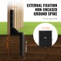 external fixation ground spike with dimensions for wood post installation, using VEVOR fence post anchor kit.