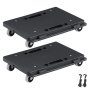 VEVOR Furniture Dolly, 500 lbs Capacity Each Count, Furniture Mover with Wheels, Portable Moving Rollers 4 Wheels Heavy Duty, Small Flat Dolly Cart with Interlocking for Heavy Furniture, 2 Pack, Black