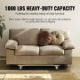 VEVOR Furniture Dolly, 1000 lbs Load Capacity, 18" x 30", 4 x 3" PP Swivel Casters, Heavy Duty Hardwood Furniture Moving Dolly, Mover's Dolly, Moving Cart with Wheels for Heavy Furniture Home Cleaning