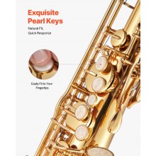 VEVOR Tenorsaxofoon Bb 23-toetsen Sax Beginnersset Koffer Riem Mondstuk