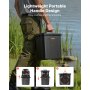 VEVOR Campingventilator, 2700 RPM motor, vernevelingsventilator, vernevelingsventilator met 9L watertank, 10000mAh accu, 4 windsnelheden en 5 lichtstanden, draagbare staande ventilator voor kamperen, vissen en reizen