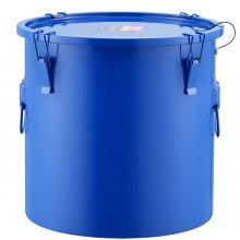 VEVOR frituurvetemmer olie-afvoercontainer, 30 L frituurolie-emmer van koolstofstaal met roestbestendige coating, olietransportcontainer met deksel, filterzak voor het filteren van hete frituurolie, blauw