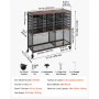 VEVOR rolkar met 24 vakken, kantoorrolkast, 315x950x920 mm, opbergkast voor mappen, boeken, documenten en kantoorbenodigdheden, draagvermogen 120 kg, met vergrendelbare wielen, zwart