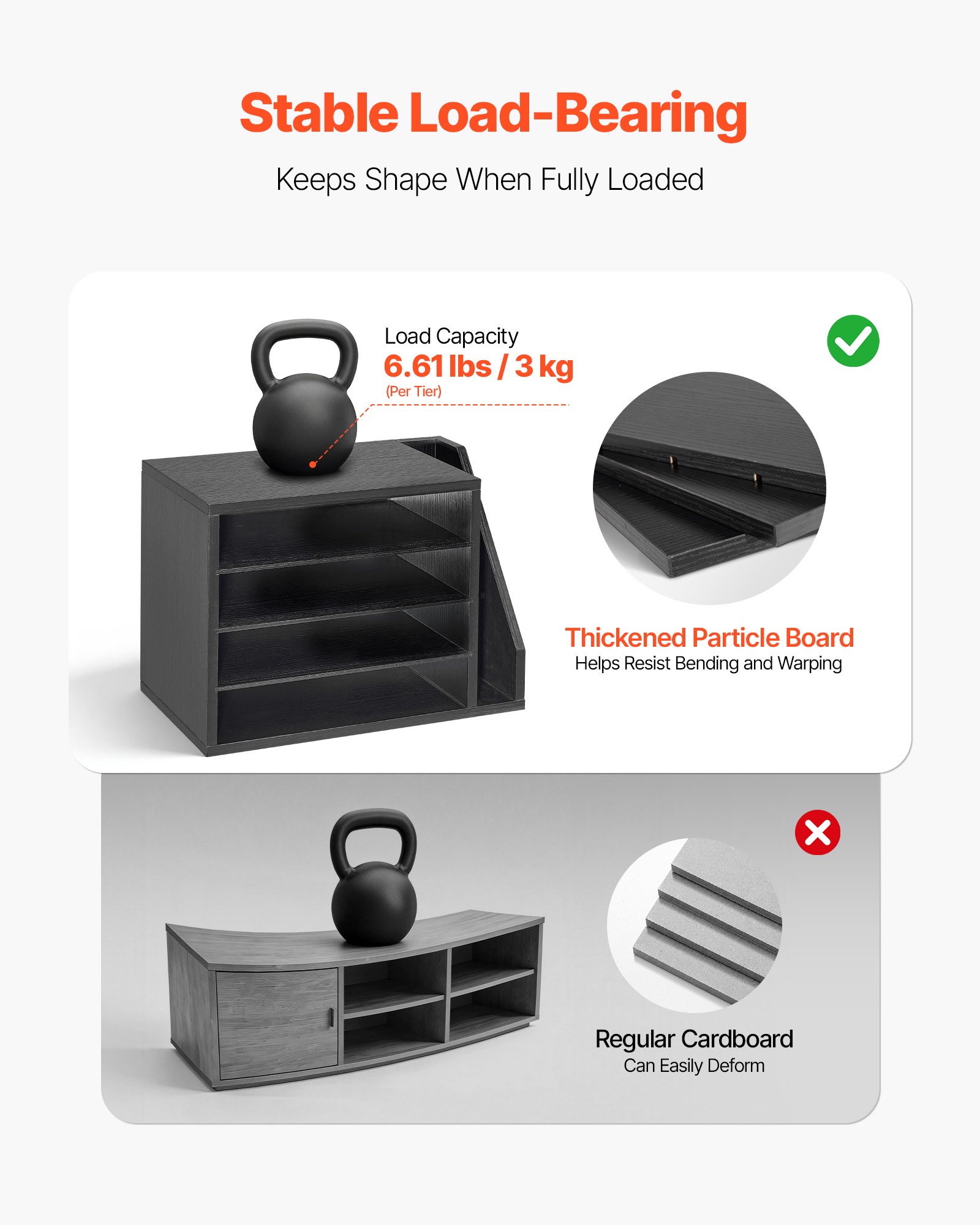 VEVOR Brievenbak met 4 vakken en uitneembare planken, houten documentenbak met dossierhouder, dossierorganizer voor kantoor en klaslokaal, opbergbak voor dossiers, documenten en papier, zwart