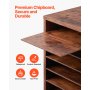 VEVOR Literatuur Organizer Documentenbak met 24 compartimenten en verwijderbare planken, Bestandssorteerder Brievenbak Documentenopslag Gemaakt van hout, spaanplaat, Opbergruimte voor Kantoor Klaslokaal Donkerbruin