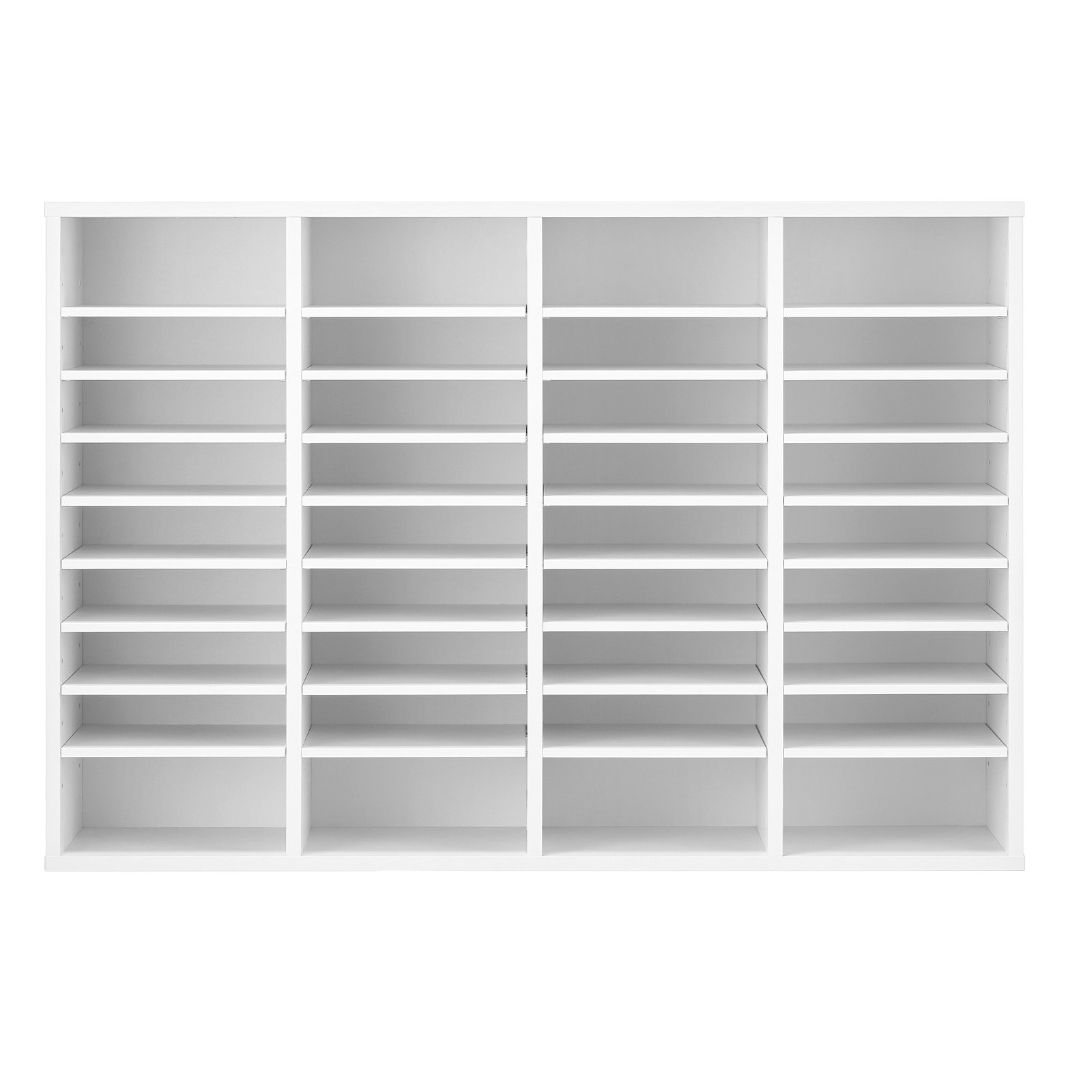 VEVOR Literatuur Organizer Documentenbak met 36 vakken en verstelbare planken, Bestandssorteerder Brievenbak Documentenopslag Gemaakt van spaanplaat en MDF, Opbergruimte voor Kantoor Klaslokaal Wit