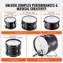 VEVOR Kids Drum Set 5-Piece 16 in Beginner Children Drum Set with Throne Black