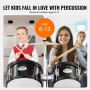 VEVOR Kids Drum Set 5-Piece 16 in Beginner Children Drum Set with Throne Black