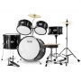 VEVOR Kids Drum Set 5-Piece 16 in Beginner Children Drum Set with Throne Black