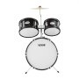 VEVOR Kids Drumset, 5-delige beginnersdrumset met bastoms, snaredrum, drumstokken, verstelbare bekkens, hihatpedaal en twee paar drumstokken, voor kinderen, zwart