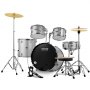 VEVOR adult drum set with five drums, two cymbals, and adjustable stool against white background.