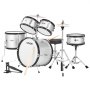 VEVOR Kids Drum Set, 5-Piece 16 in Junior Drum Sets, Beginner Drums Set with Adjustable Throne, Cymbal & Two Pairs of Drumsticks, Musical Learning Drums Instrument Kit, for Children Ages 6-13(Silver)