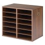 VEVOR Wood Literature Organizer 12 Compartments Office Mailboxes Brown, Countertop Literature Sorter for Files Documents Papers, with Adjustable Shelves, for Office, Home, Classroom Organization