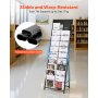 VEVOR Brochure Display Rack, 20 Pockets Magazine Literature Display Stand, Portable Floor Standing Magazine Rack, Metal Newspaper Catalog Holders for Shop, Exhibitions, Office, Trade Show, Black