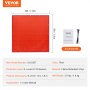 VEVOR welding curtain, red, 6x6 ft, 6-level uv protection, flame-retardant vinyl, includes accessories.