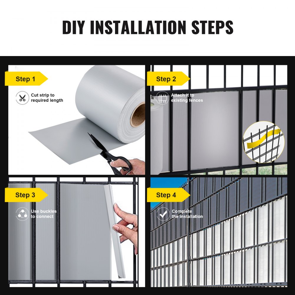 Vevor Balkon Privacyscherm Inkijkbescherming Tuin Windscherm Terras Grijs 4x65m