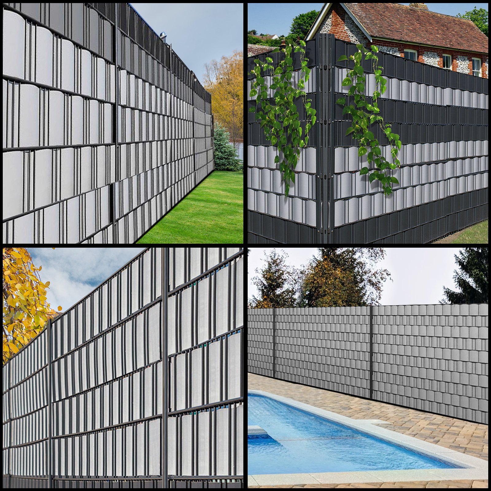 Vevor Balkon Privacyscherm Inkijkbescherming Tuin Windscherm Terras Grijs 4x65m