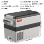 VEVOR Car Refrigerator, 12 Volt Car Fridge, 42L Portable Dual Zone Freezer, Adjustable Range from -4℉ to 50℉, 12/24V DC and 100-240V AC Compressor Cooler Outdoor